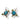 Paraiba Tourmaline and Peridot Earrings, 14K Gold Botanical Drops