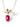Lab Grown Pink Sapphire Pendant, 14K Gold Diamond Leaf Necklace, Organic Twig Jewelry