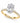 3.04 ct Oval Lab Grown Diamond Hidden Halo Engagement Ring, 14K Yellow Gold Diamond Band