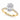 3.04 ct Oval Lab Grown Diamond Hidden Halo Engagement Ring, 14K Yellow Gold Diamond Band